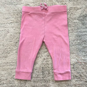 Janie & Jack Pink Cotton Jogger Leggings - 6-12 months